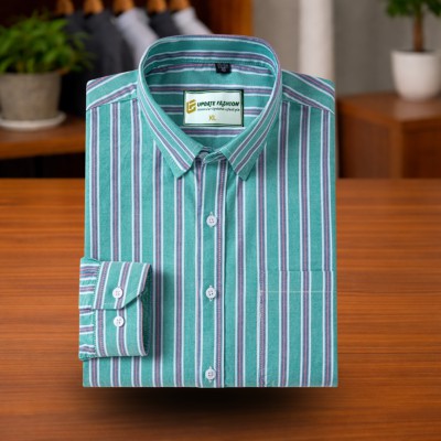 Turquoise Green Stripe Shirt