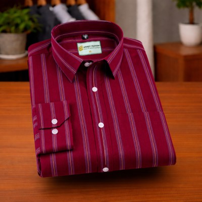 Deep Maroon Stripe Shirt