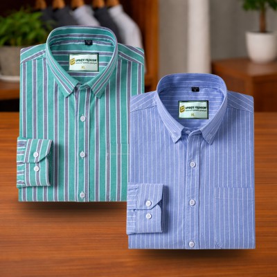 Turquoise Green & Sky Blue Stripe Shirt