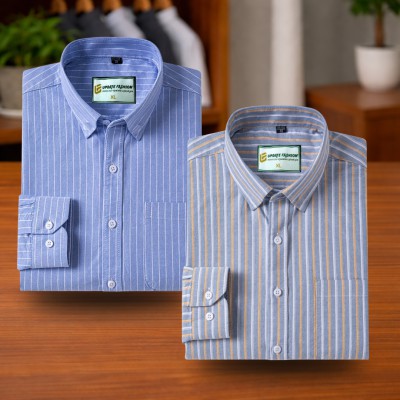 Sky Blue & Silver Gray Stripe Shirt