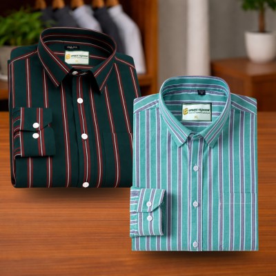 Deep Green & Turquoise Green Stripe Shirt