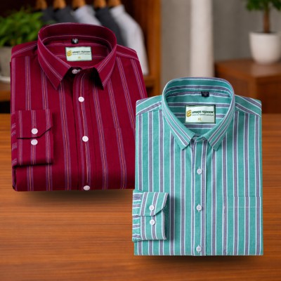 Deep Maroon & Turquoise Green Stripe Shirt