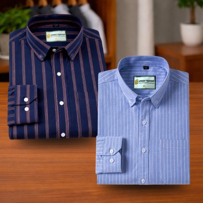 Navy Blue & Sky Blue Stripe Shirt