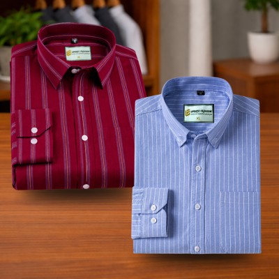 Deep Maroon & Sky Blue Stripe Shirt