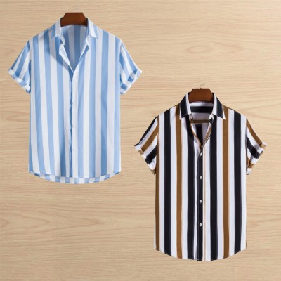 2 pis Linen Cotton Half Shirt For Men