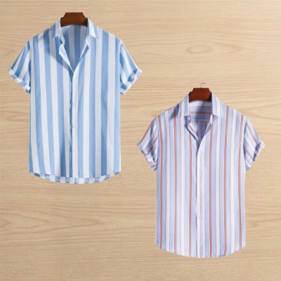 2 pis Linen Cotton Half Shirt For Men