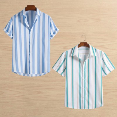 2 pis Linen Cotton Half Shirt For Men