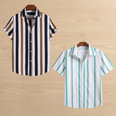 2 pis Linen Cotton Half Shirt For Men