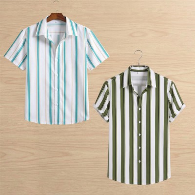 2 pis Linen Cotton Half Shirt For Men