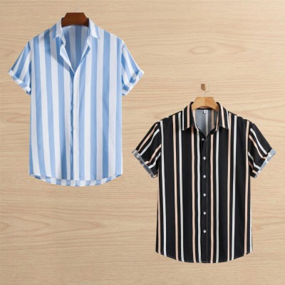 2 pis Linen Cotton Half Shirt For Men