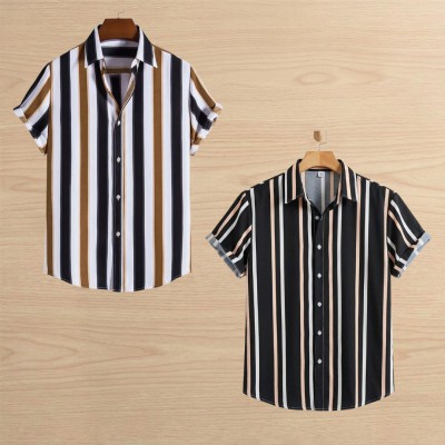 2 pis Linen Cotton Half Shirt For Men