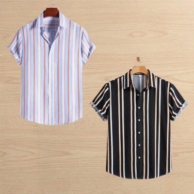 2 pis Linen Cotton Half Shirt For Men