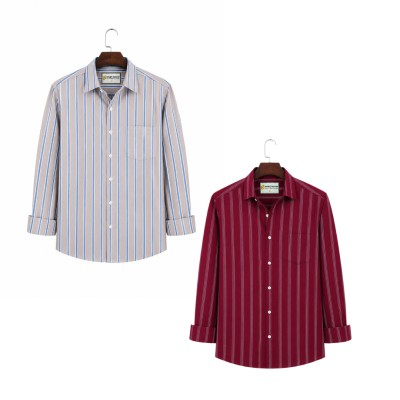 2 Pis Kaizar Cotton Stripe Shirt