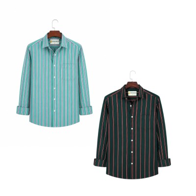 2 Pis Kaizar Cotton Stripe Shirt