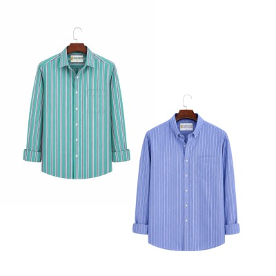 2 Pis Kaizar Cotton Stripe Shirt