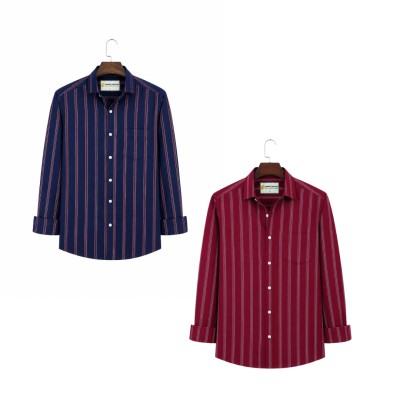 2 Pis Kaizar Cotton Stripe Shirt