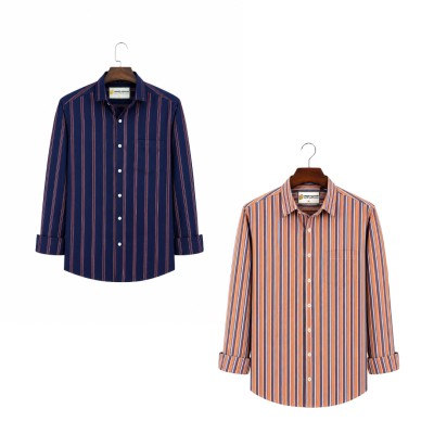 2 Pis Kaizar Cotton Stripe Shirt