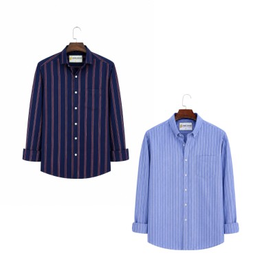 2 Pis Kaizar Cotton Stripe Shirt