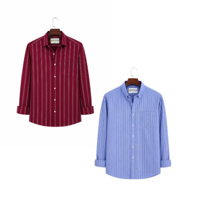 2 Pis Kaizar Cotton Stripe Shirt