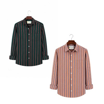 2 Pis Kaizar Cotton Stripe Shirt