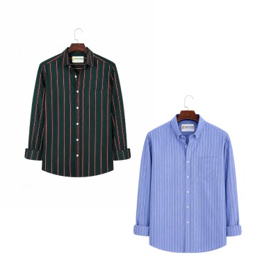 2 Pis Kaizar Cotton Stripe Shirt