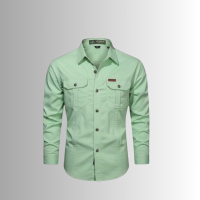 Mint Green DOUBLE POCKET PANEL SHIRT