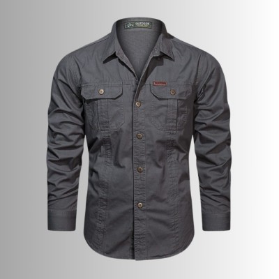Charcoal Gray DOUBLE POCKET PANEL SHIRT
