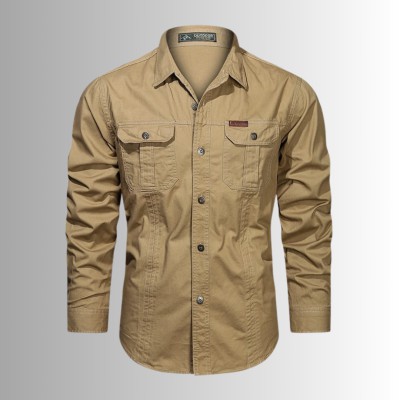 Khaki DOUBLE POCKET PANEL SHIRT