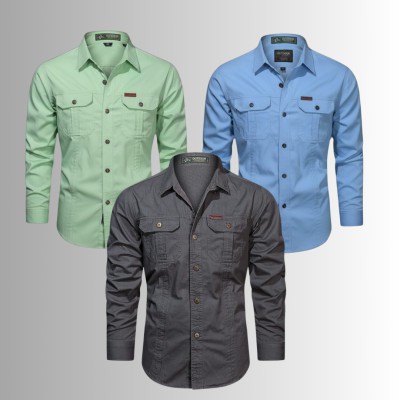 3 PIS DOUBLE POCKET PANEL SHIRT