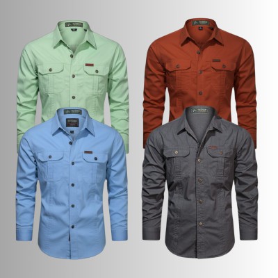 4 PIS  DOUBLE POCKET PANEL SHIRT