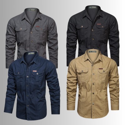 4 PIS  DOUBLE POCKET PANEL SHIRT