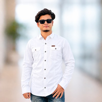 Pure White Panel Full sleeve Shirt