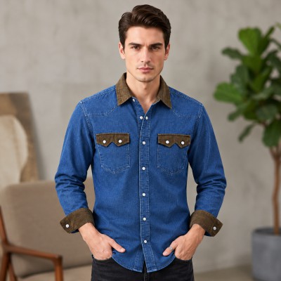 Dark Contrast Denim Shirt